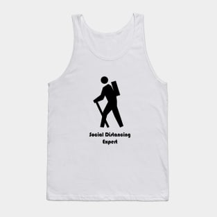 Social Distancing Hiker Graphic Logo T-Shirt Tank Top